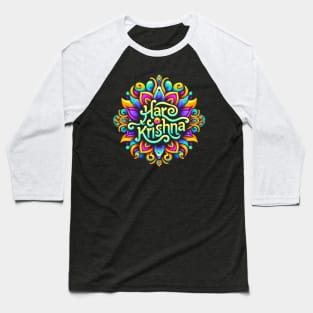 Watercolor Mandala Hare Krishna Baseball T-Shirt